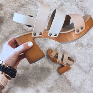 Light Blonde Multi Stacked Clog Sandals